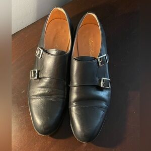 Brooks Brothers Women’s Double Monk Black Leather Shoes Size 8